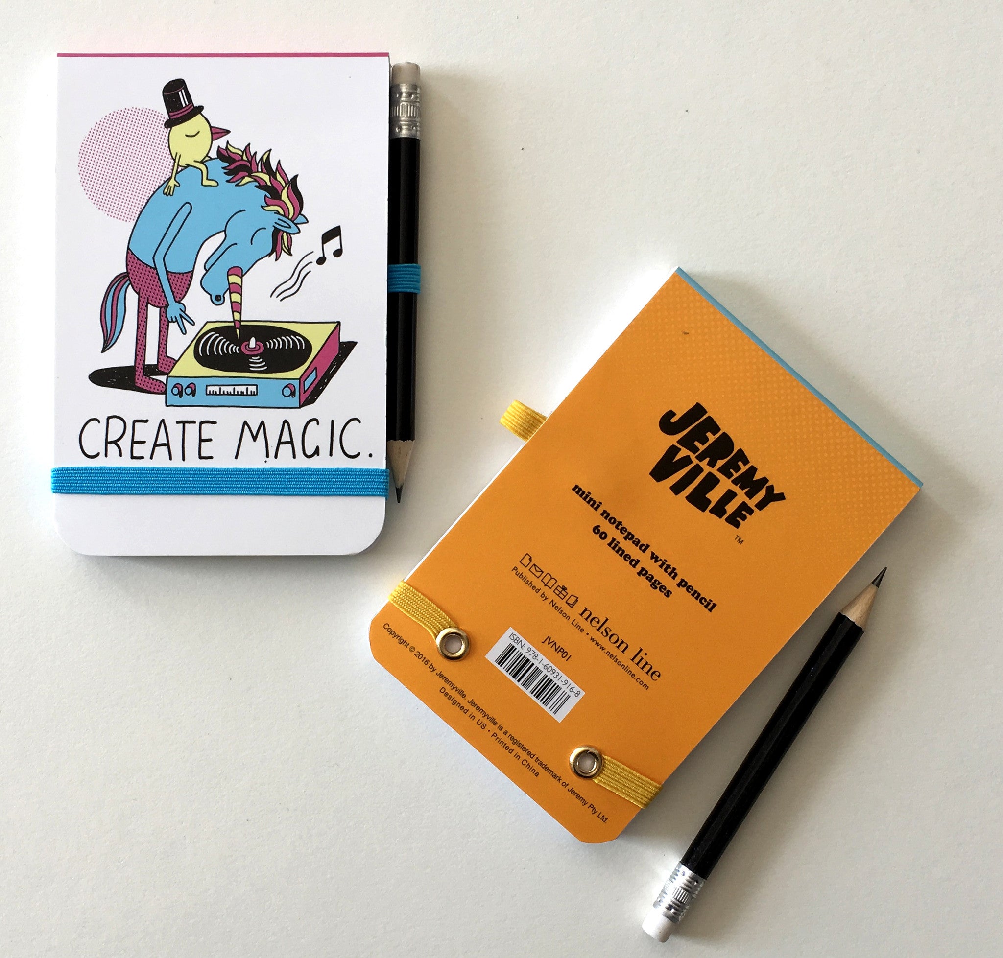 Jeremyville CSA Notepads with Pencil - "Create Magic / Let's Scribble"